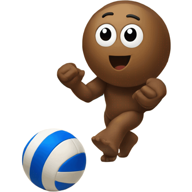 Poo emoji playing volleyball  emoji