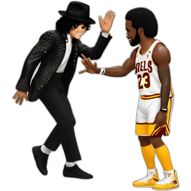 michael jackson high five with lebron james emoji