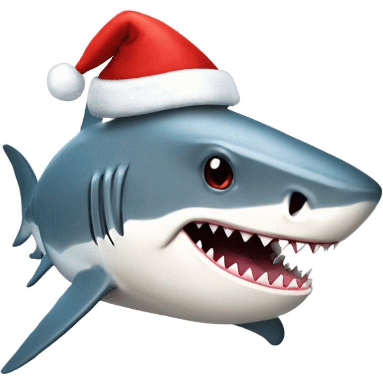 Shark with Santa hat emoji