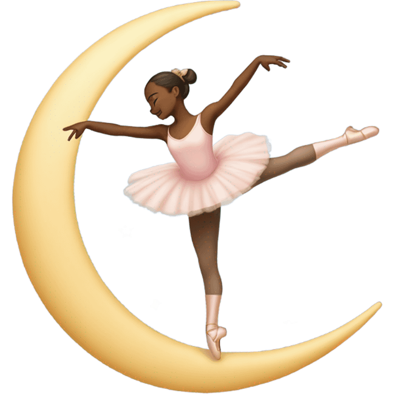 Ballerina jumping over the moon emoji