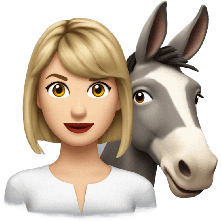 Taylor Swift and a donkey emoji