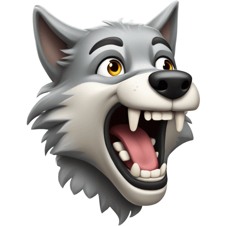 laughing gray wolf emoji