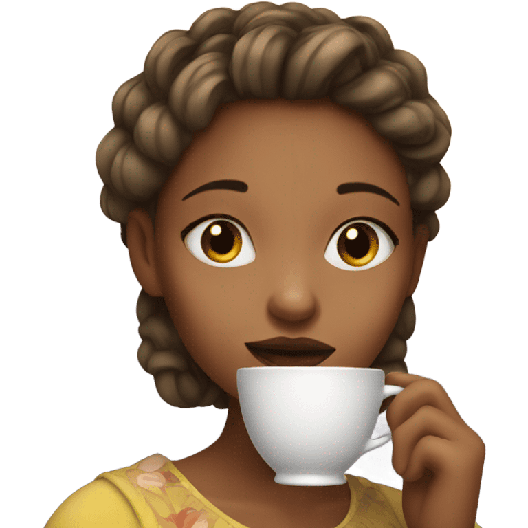 Girl sipping tea emoji