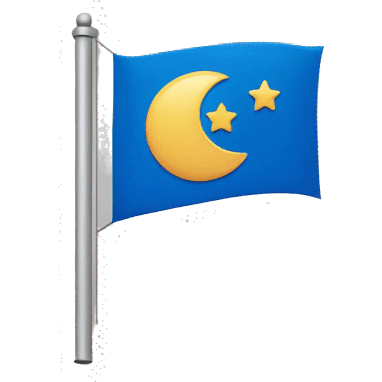 blue flag with a halfmoon and a star emoji