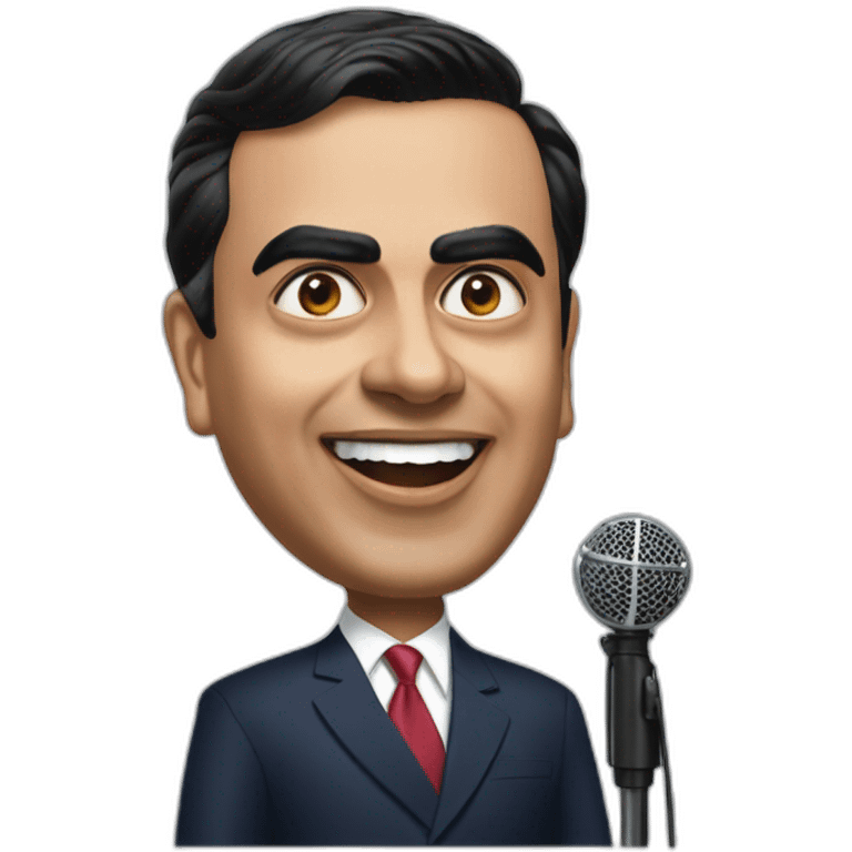 Mukesh Ambani speech on mic emoji