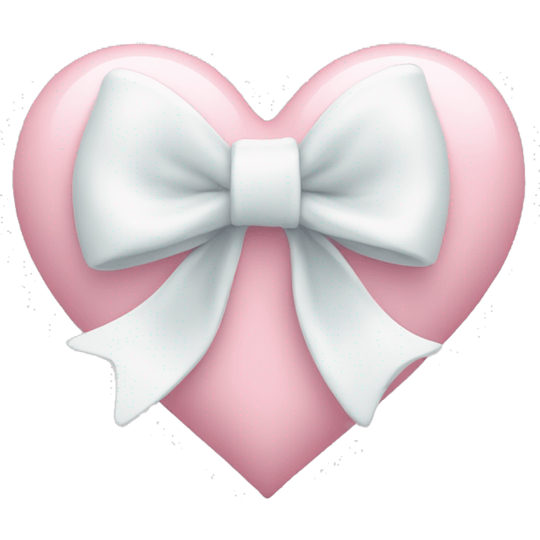 Pastel pink heart with white bow emoji