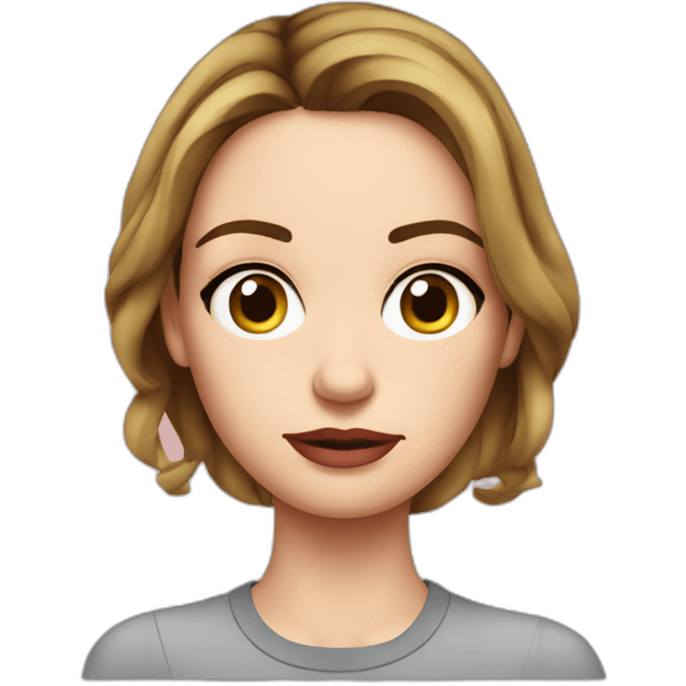 Emily blunt serious cartoon wearing tee emoji