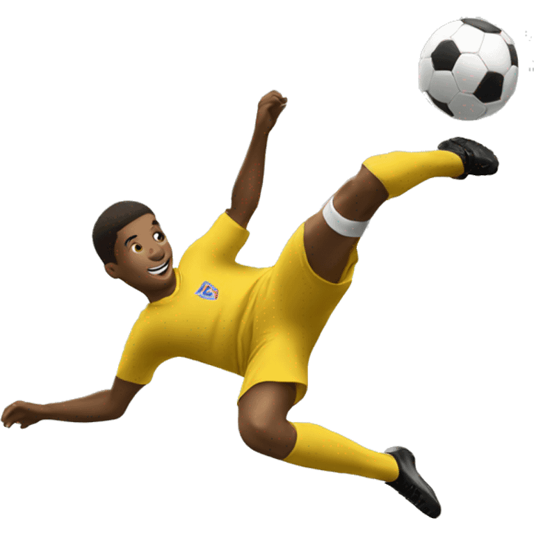 A boy Bicycle kick emoji