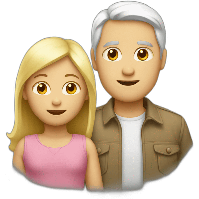 white family with two child emoji