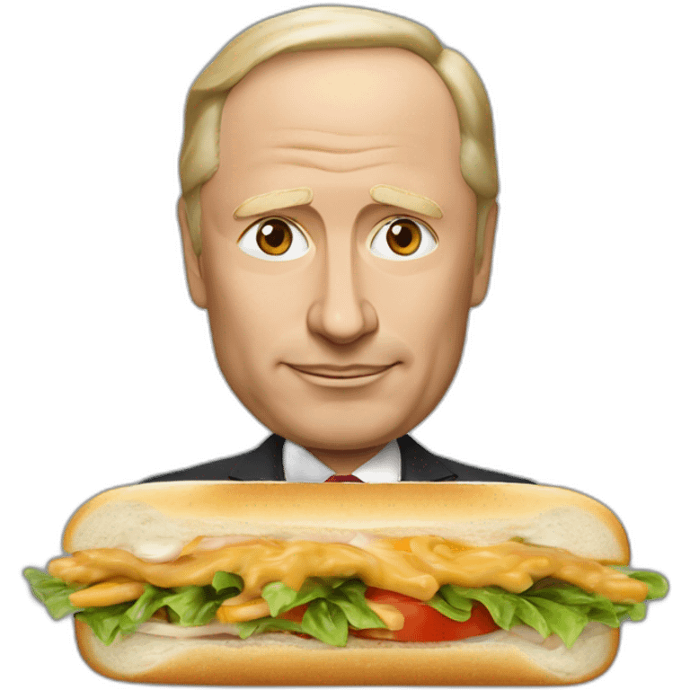 Vladimir Poutine mangeant un sandwich emoji