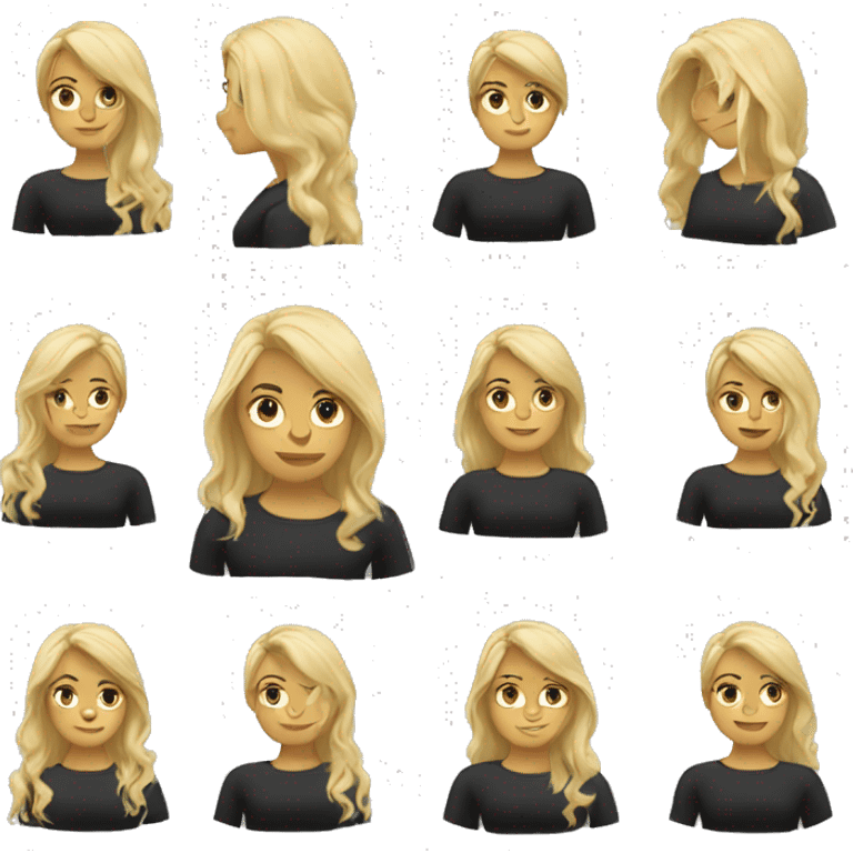 blonde girl with black clothes  emoji