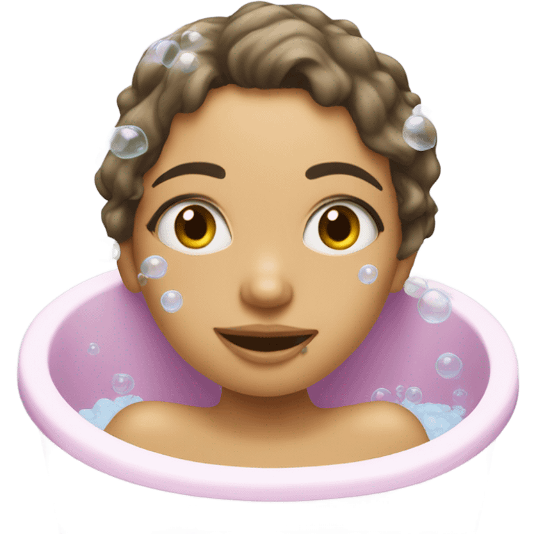 Bathtub girl covered In bubbles  emoji