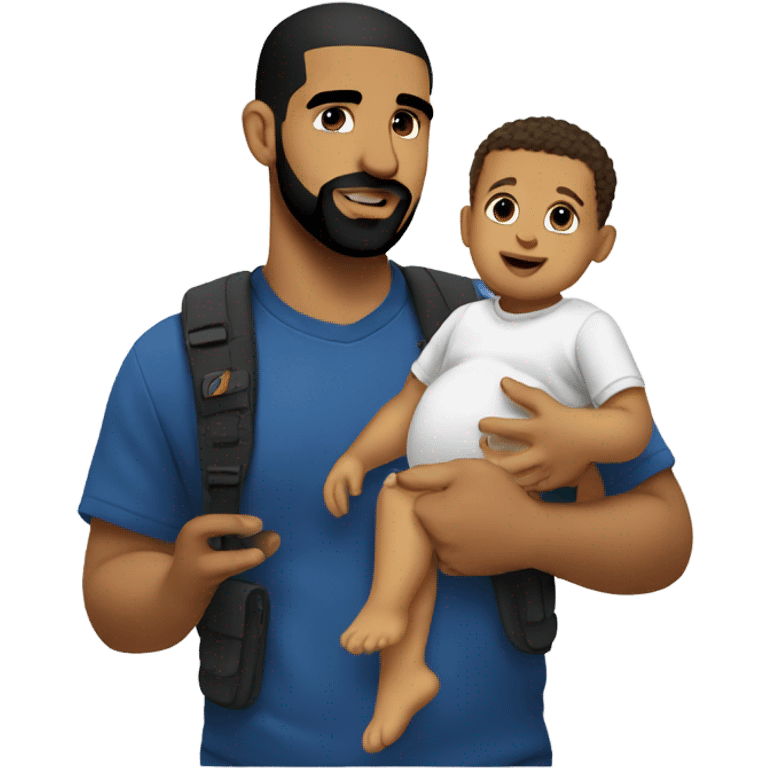 Drake holding a babby emoji