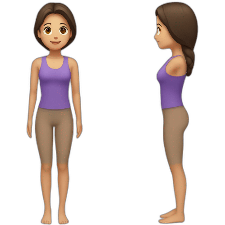 Latina girl brunette hair in Tadasana yoga emoji