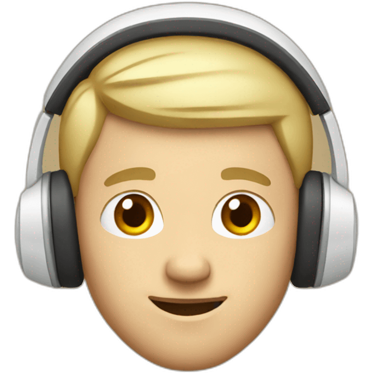 white men with headphone emoji