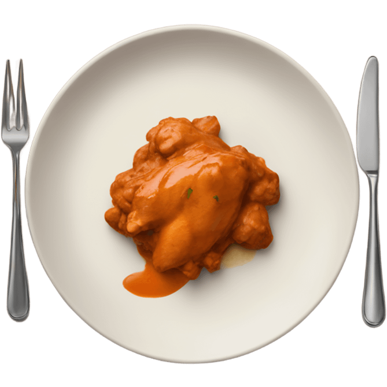 Butter chicken with rise on a plate emoji