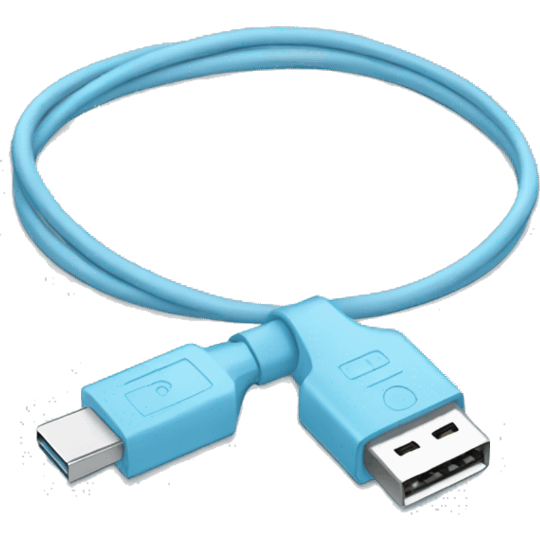 Light blue usb cable emoji