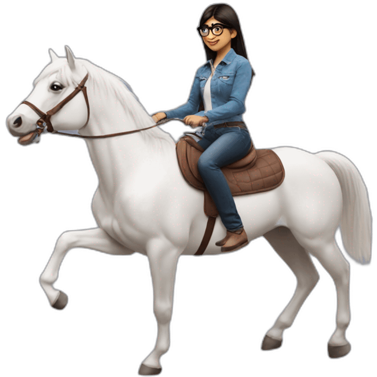 MIA KHALIFA RIDING AN INVISIBLE HORSE emoji