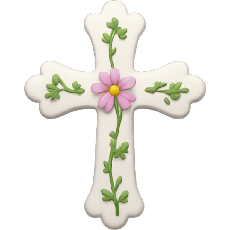 simple cross with flora emoji