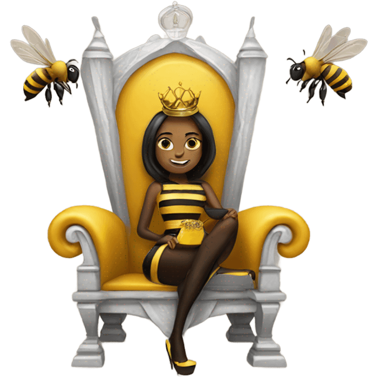 Queen bee on throne emoji