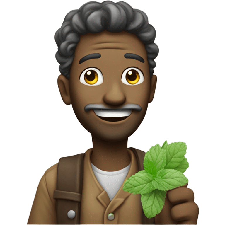 A hobo offering a mint emoji