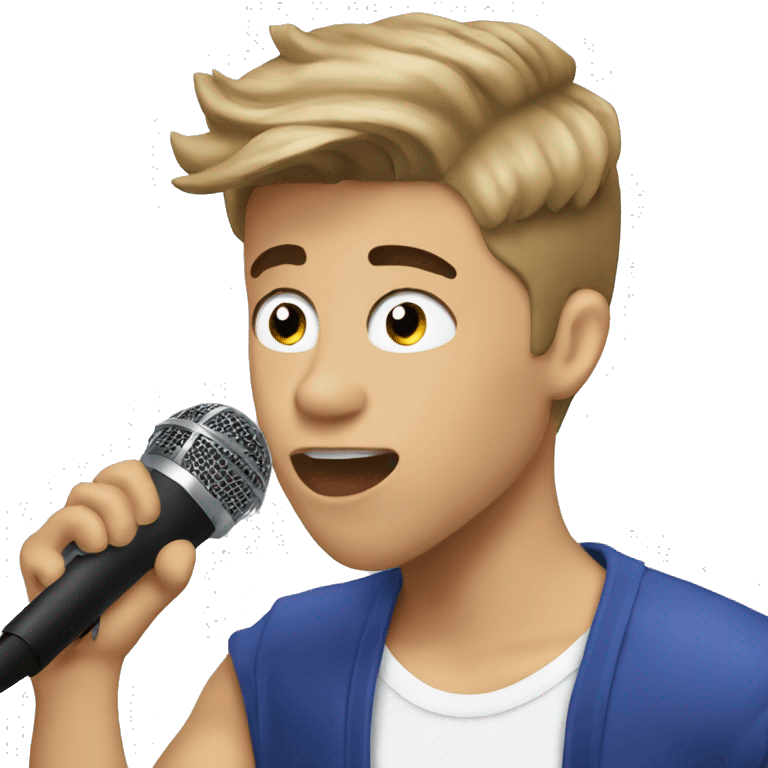 Justin Bieber singing with microphone  emoji