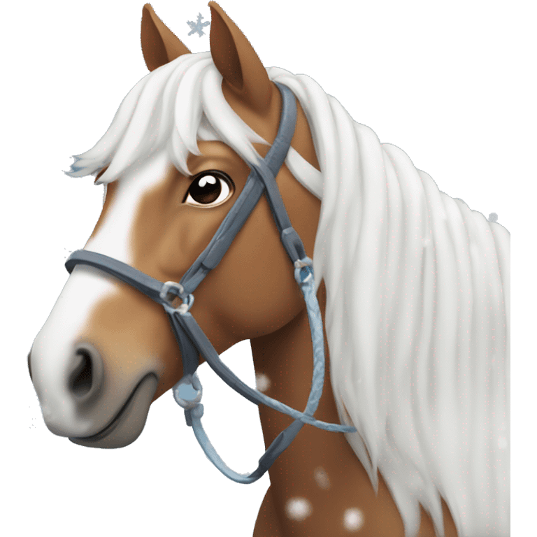 Horse with Snow and rings emoji