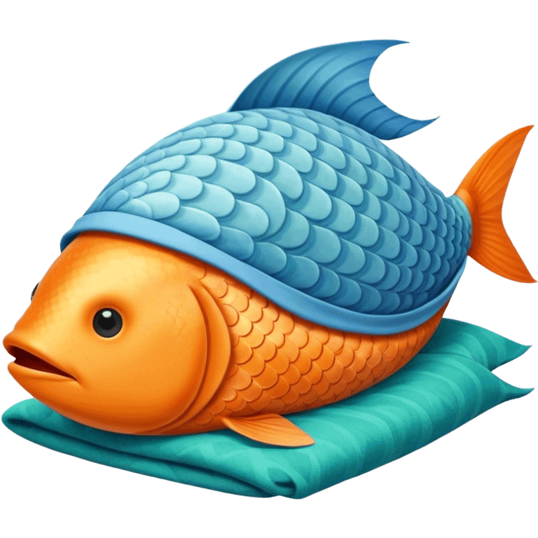 Fish sleeping in bed emoji