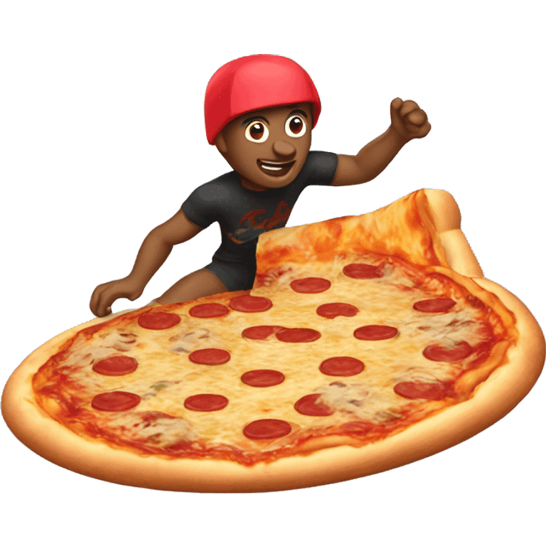 A pizza surfing  emoji