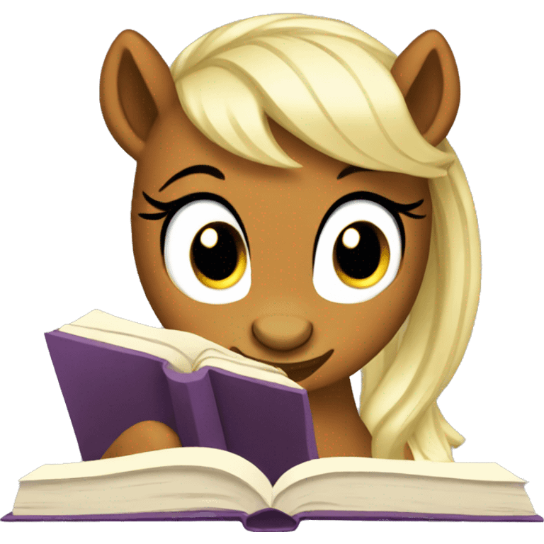 pony reading book emoji