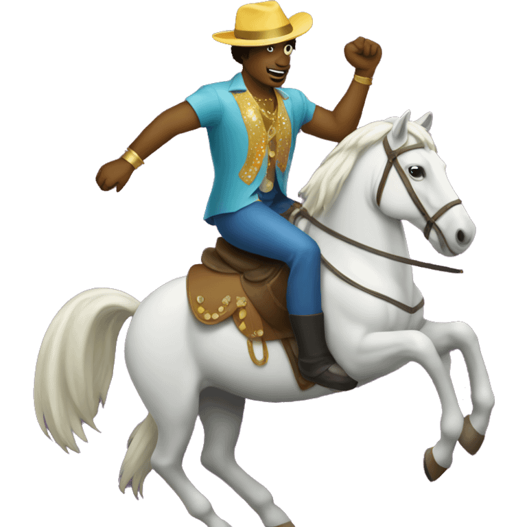 disco man riding a horse emoji