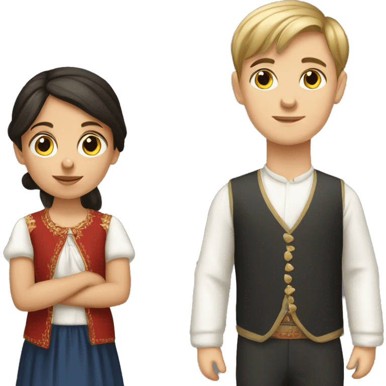 Georgian girl and Russian boy  emoji