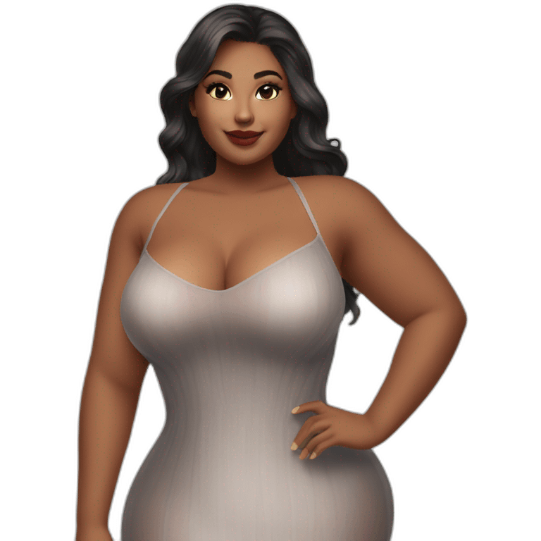 curvy beauty transparent dress emoji