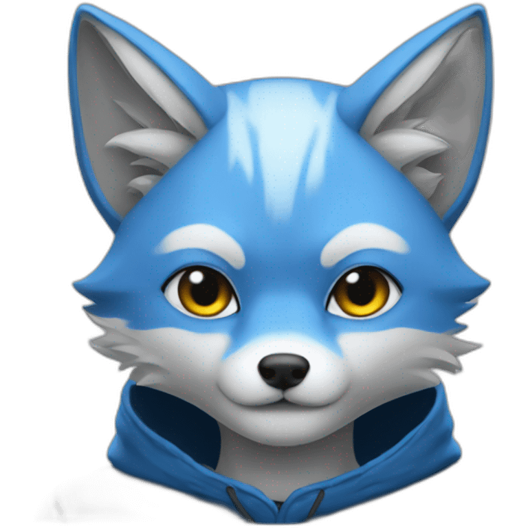 blue hood kitsune emoji