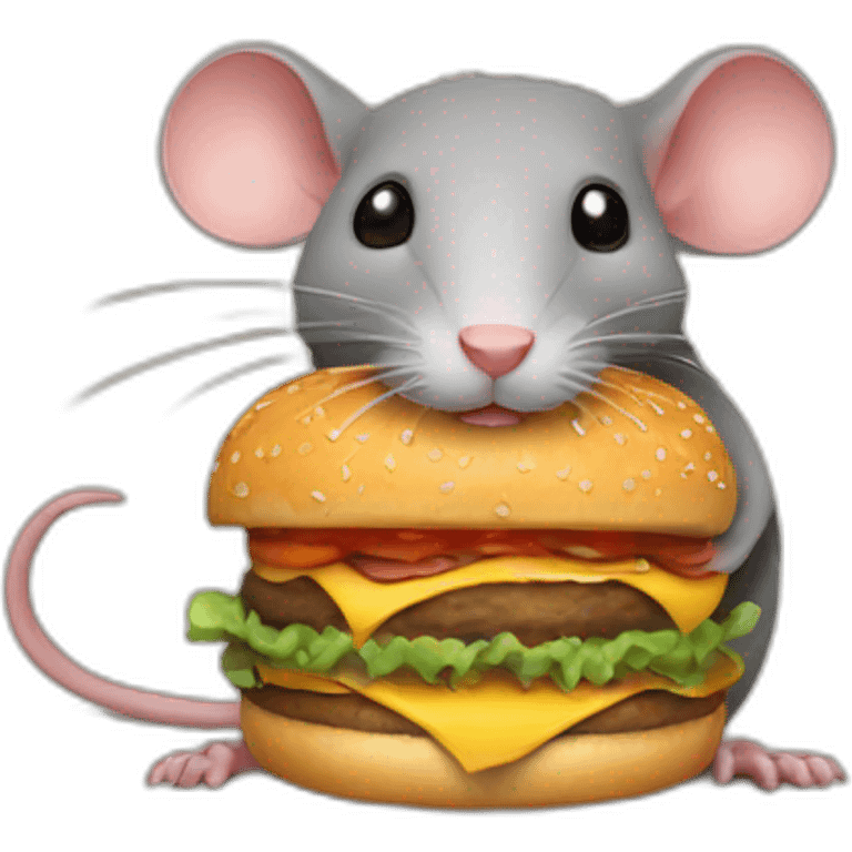 rat with burger emoji