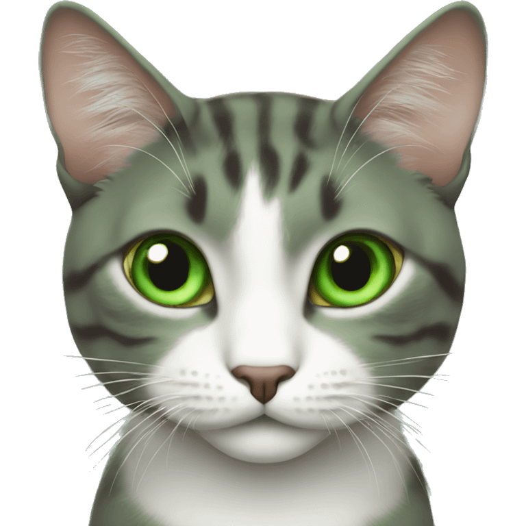 realistic green eyed cat emoji