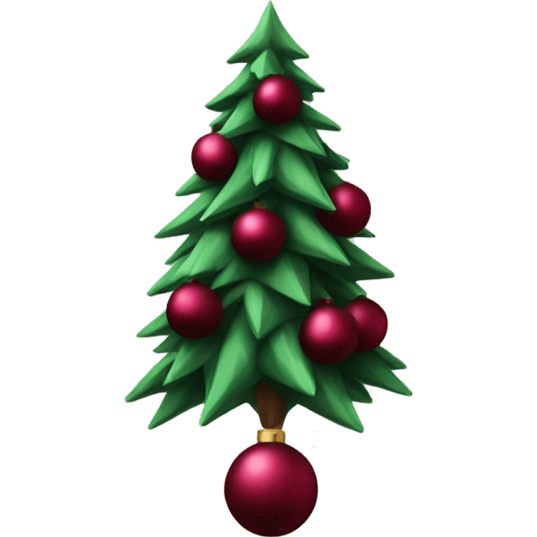 Christmas tree with burgundy balls emoji