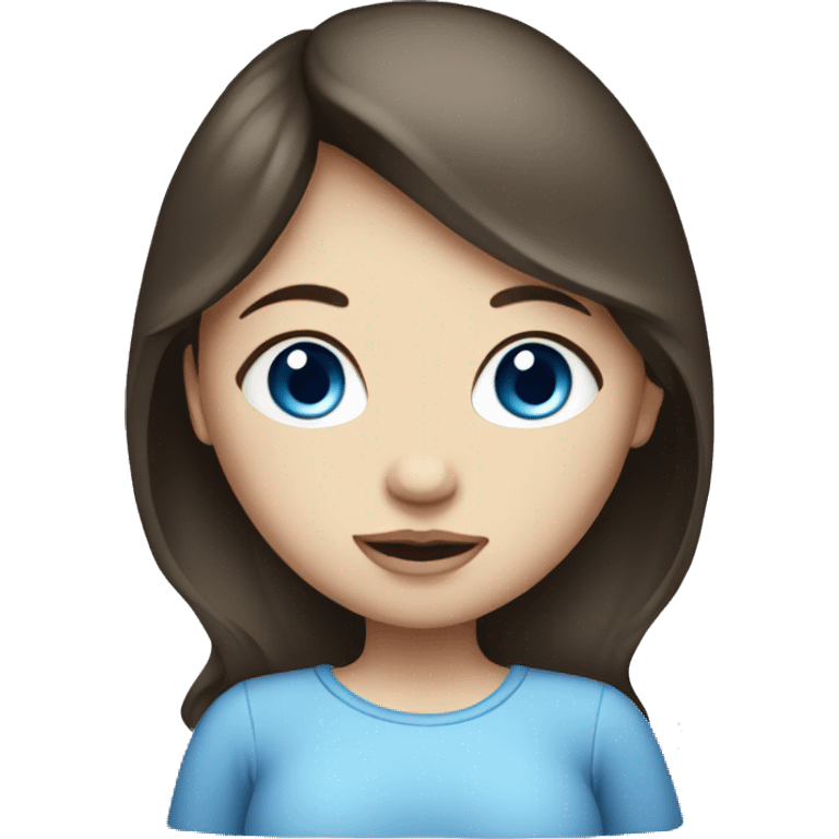 Brunette, white with blue eyes pregnant girl emoji