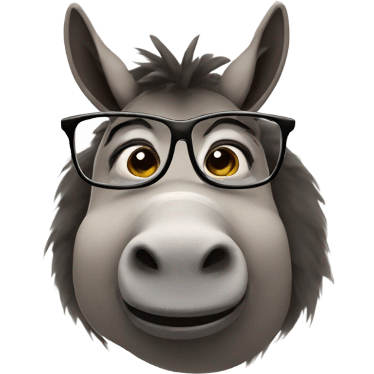 Fat donkey with glasses emoji