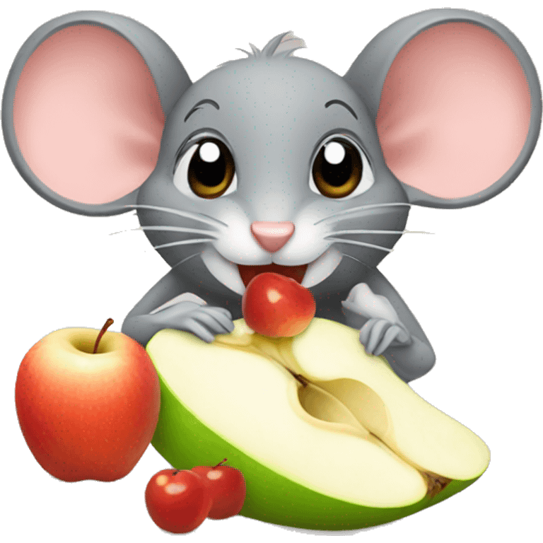 mouse eating applesauce emoji