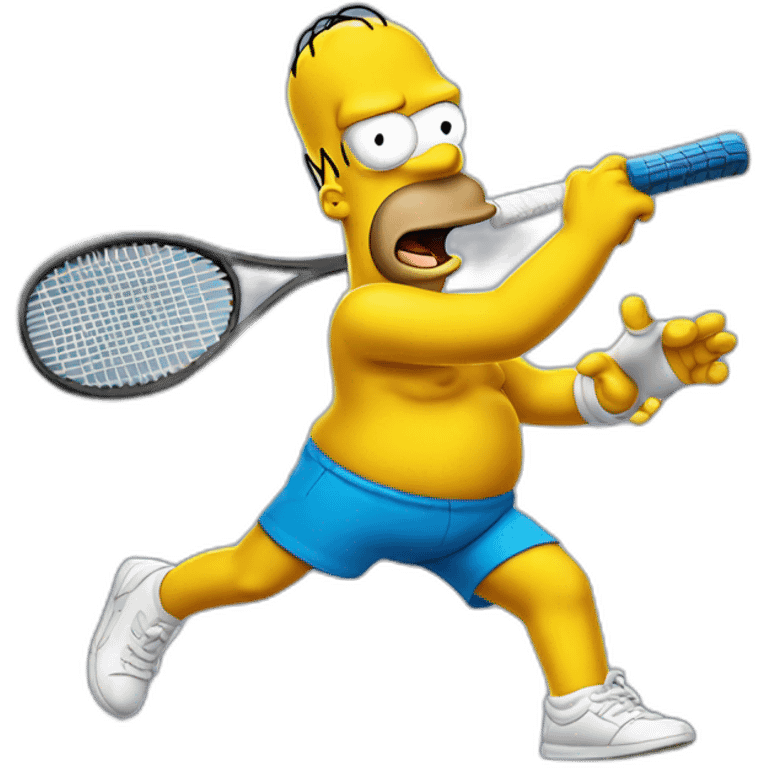 homer simpson playing tennis emoji