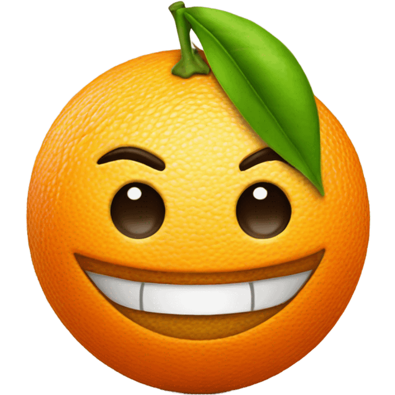 orange with leaf emoji