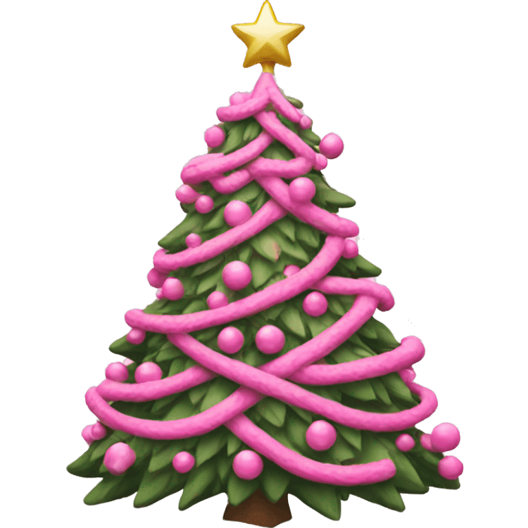 Pink Christmas tree emoji