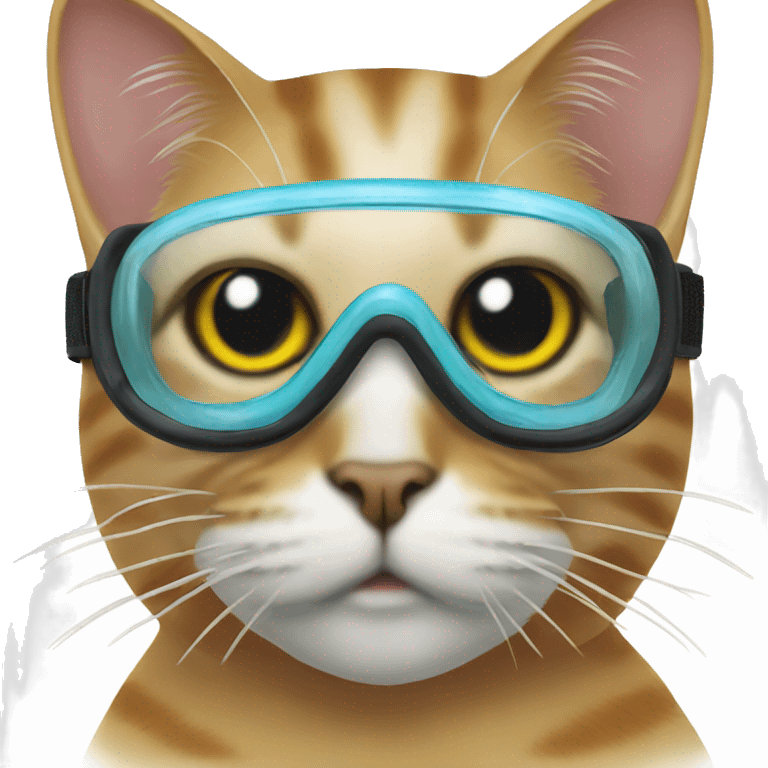 Cat wearing a mask and snorkel  emoji