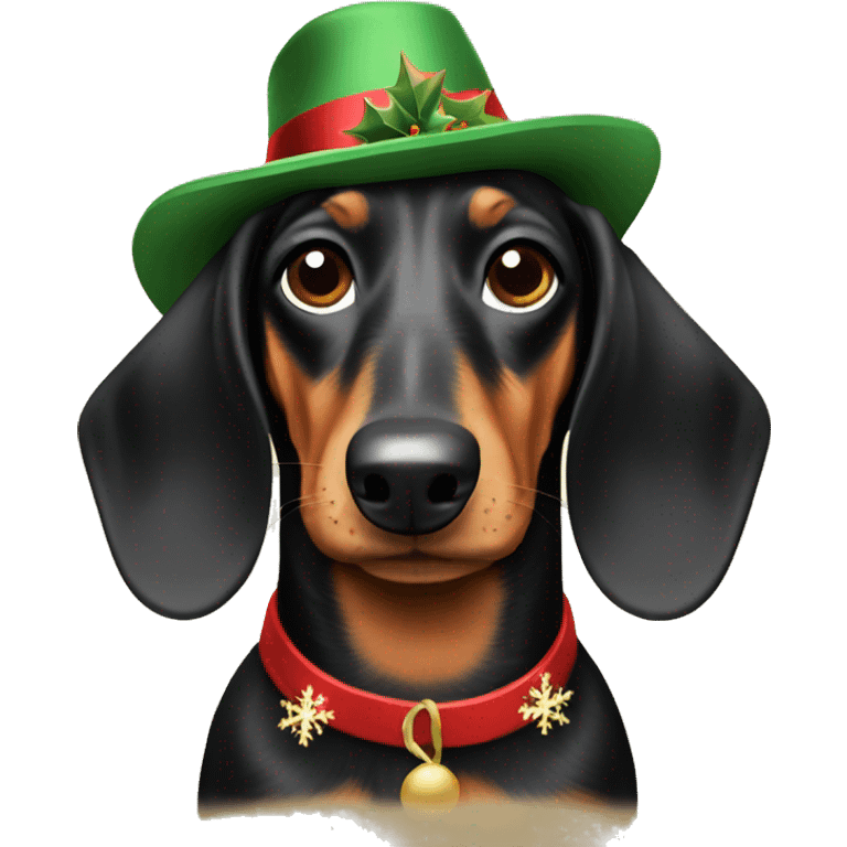 Western Christmas dachshund emoji