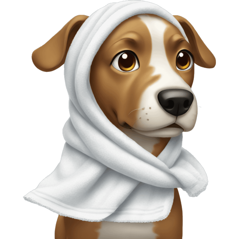 Dog wearing towel  emoji