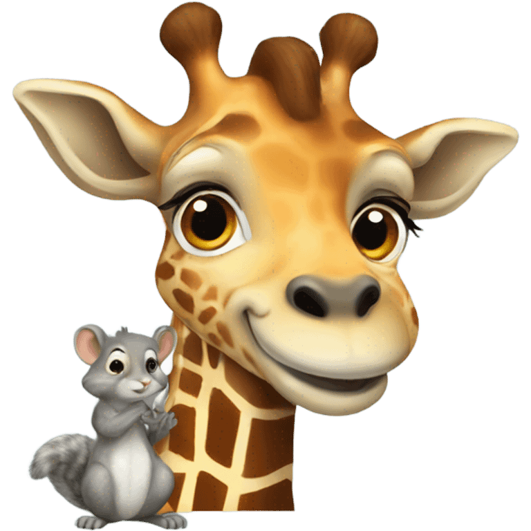 Giraffe with a grey squirrel  emoji