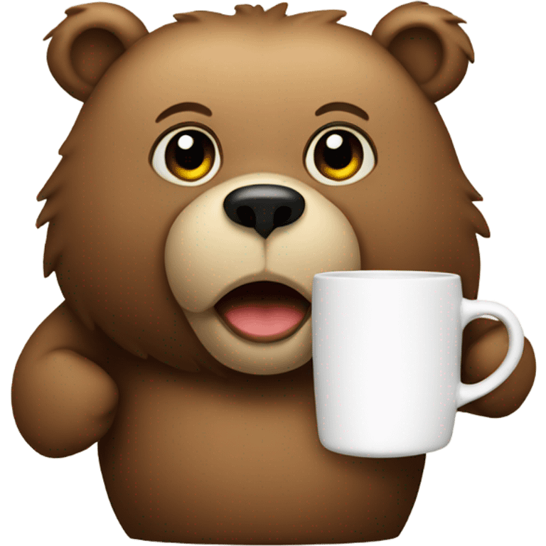 Bear with mug emoji