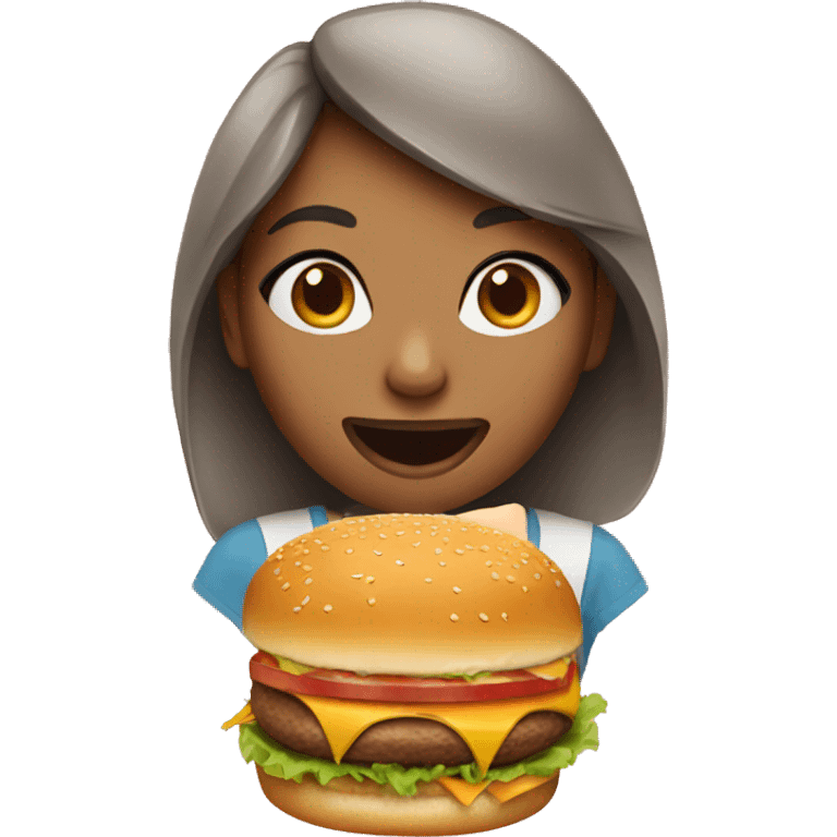 Girl eat burger  emoji