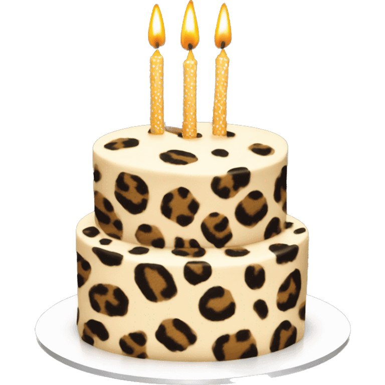 Birthday cake with Leopard print  emoji